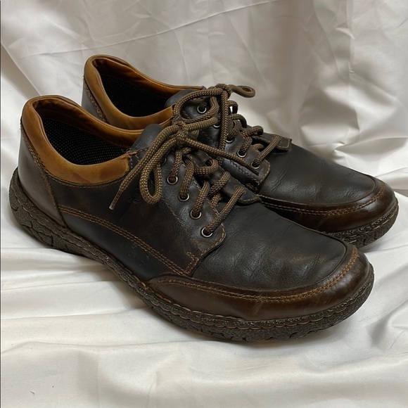 Born Brown & Tan Leather Lace Up Oxfords with Heavy Sole,...